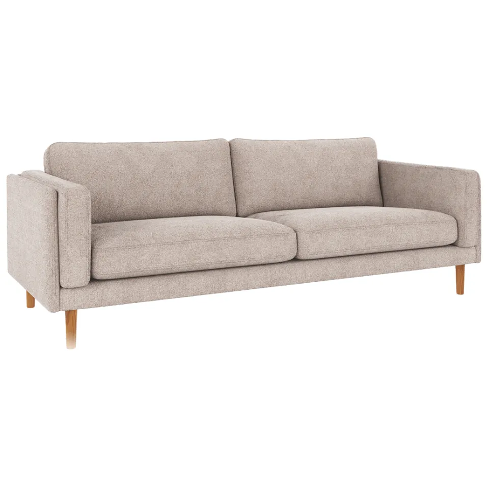 Rowico Home Braden gestoffeerde 3-zitsbank lichtgrijs met houten poten - 216 cm grijs, foto 2