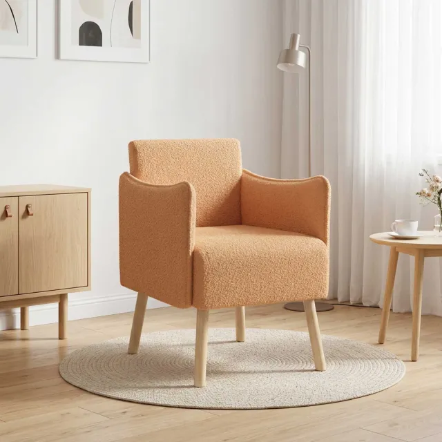 vidaXL Accentstoel Beige Bouclé