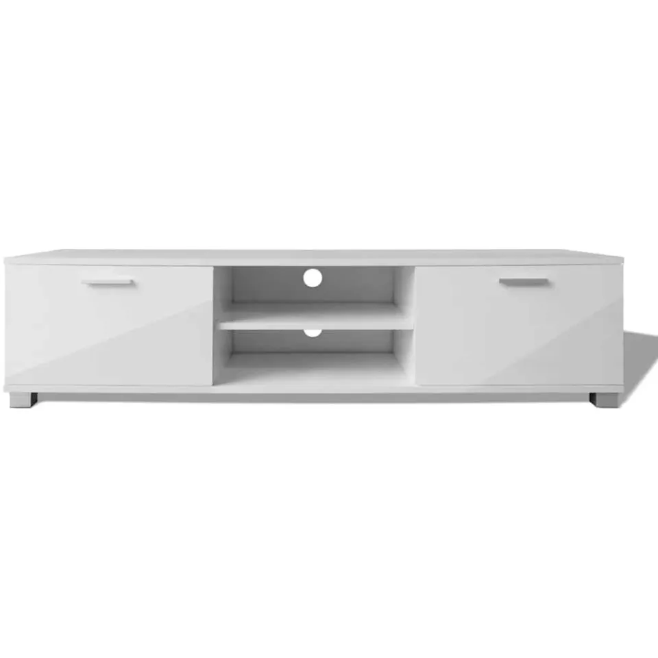 vidaXL Tv-meubel 140x40,5x35 cm hoogglans wit