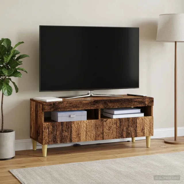 vidaXL LED tv-meubel Oud hout Bewerkt hout Bruin