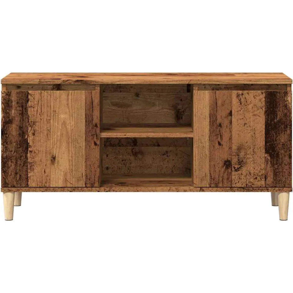 vidaXL Tv-meubel 102x35x50 cm bewerkt hout oud houtkleurig bruin, foto 4