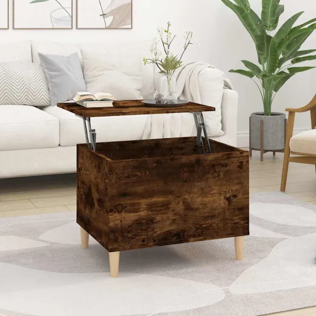 vidaXL Salontafel 60x44,5x45 cm bewerkt hout gerookt eikenkleurig, foto 2