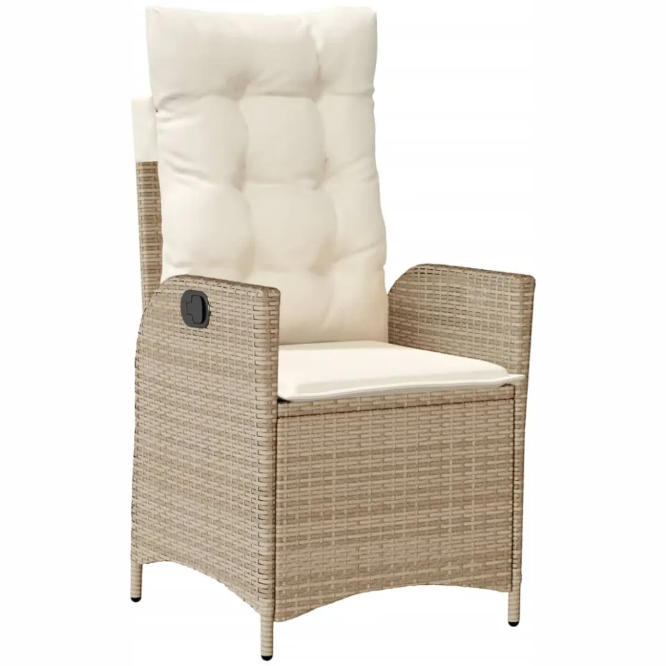 vidaXL 9-delige Tuinset met kussens poly rattan beige, foto 3