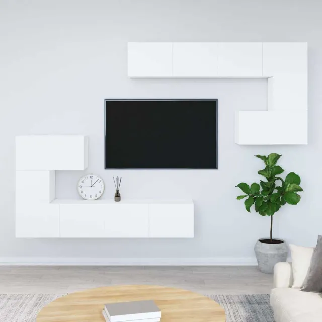 vidaXL Tv-wandmeubel bewerkt hout wit, foto 2