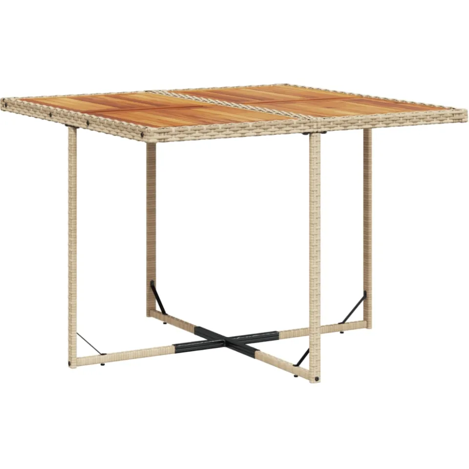 vidaXL 9-delige Tuinset met kussens poly rattan beige