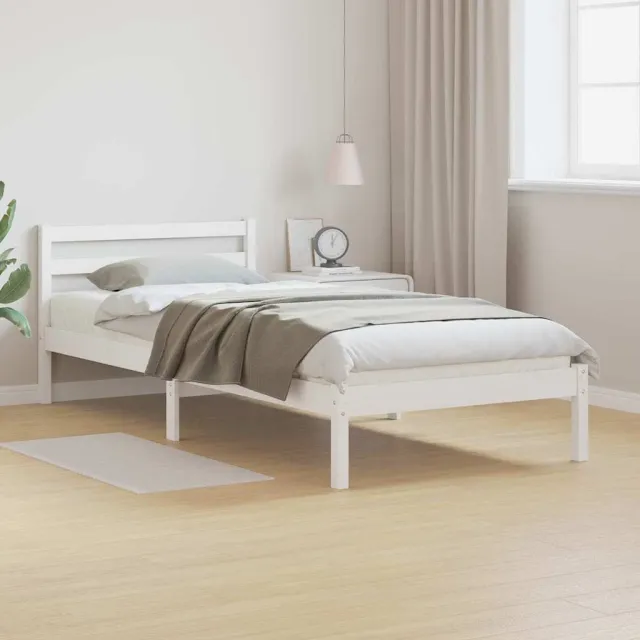 vidaXL Bedframe Wit 215,5 x 85,5 x 69,5 cm Massief Vurenhout