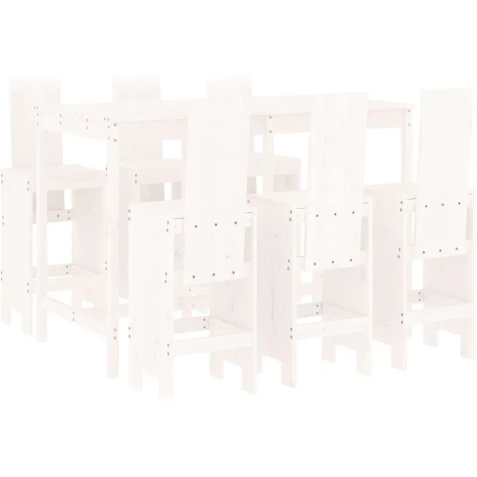 vidaXL 7-delige Barset massief grenenhout wit, foto 3