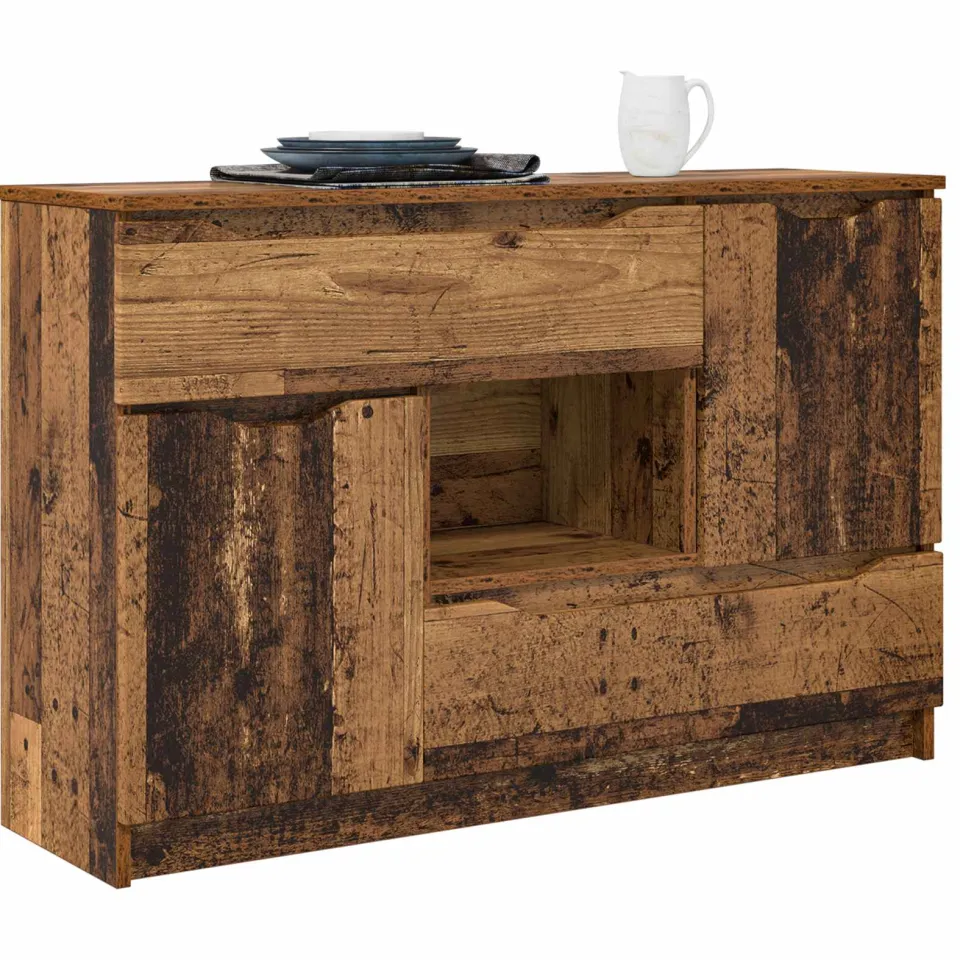 vidaXL Dressoir Oud Hout 100 x 30 x 65,6 Bewerkt hout bruin, foto 2