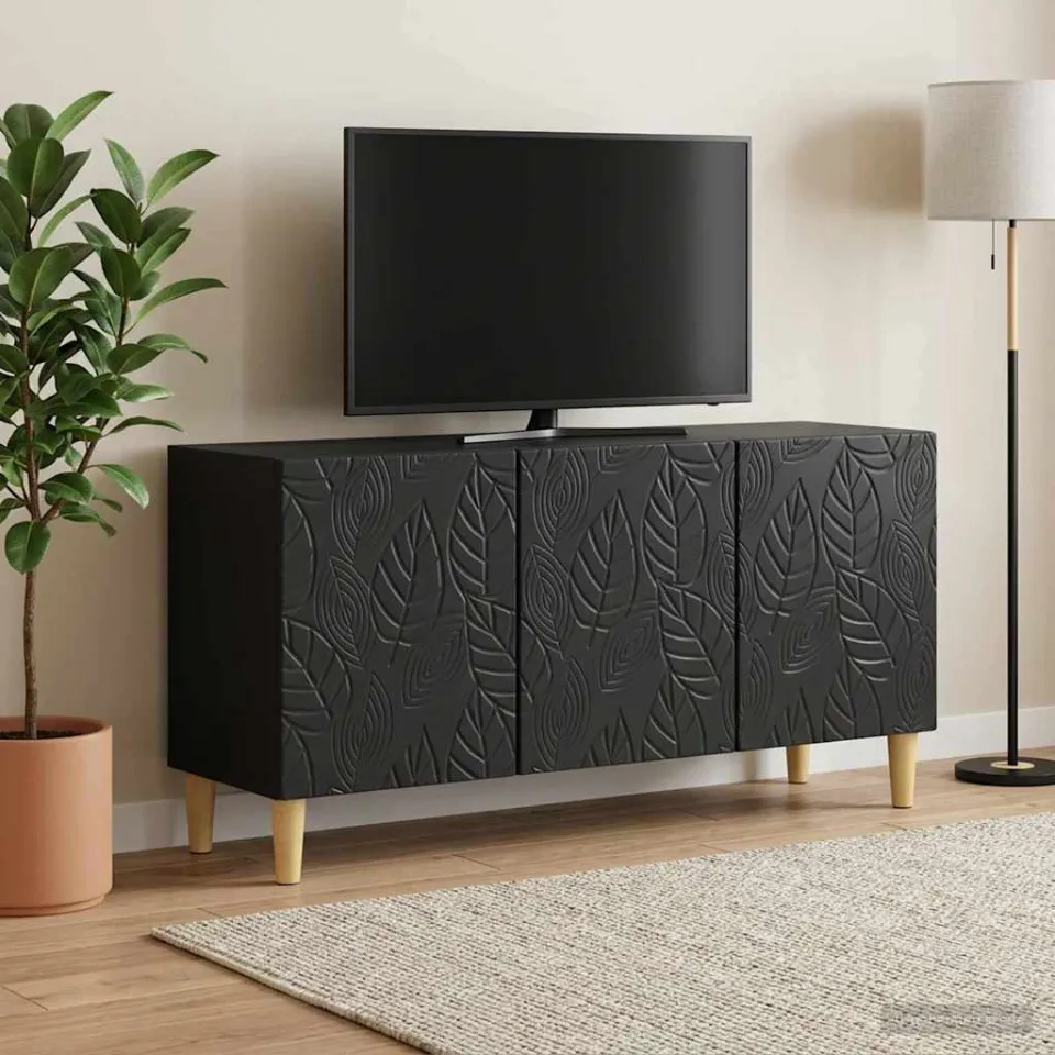 vidaXL TV-kast 99 x 34,5 x 50 cm Zwart Bewerkt hout, foto 2