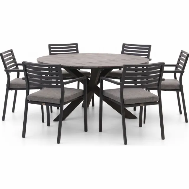 Bellagio tuinmeubelen Bellagio Rumo/Fidenza ø149cm dining tuinset 7-delig stapelbaar