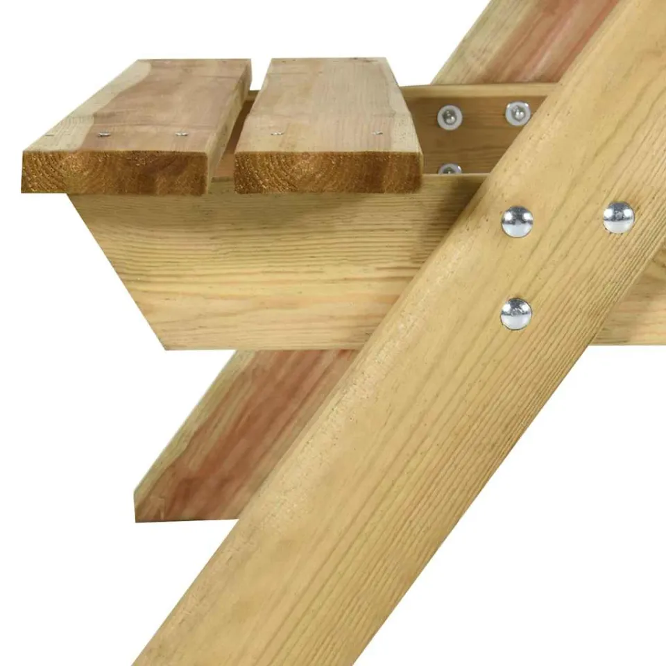 vidaXL Picknicktafel met banken 110x123x73 cm geïmpregneerd grenenhout bruin, foto 4