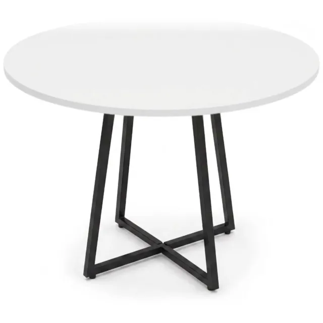 SCENA LIVING Ronde tafel op kruisvormige voet, Diameter 80 cm x 72 cm wit