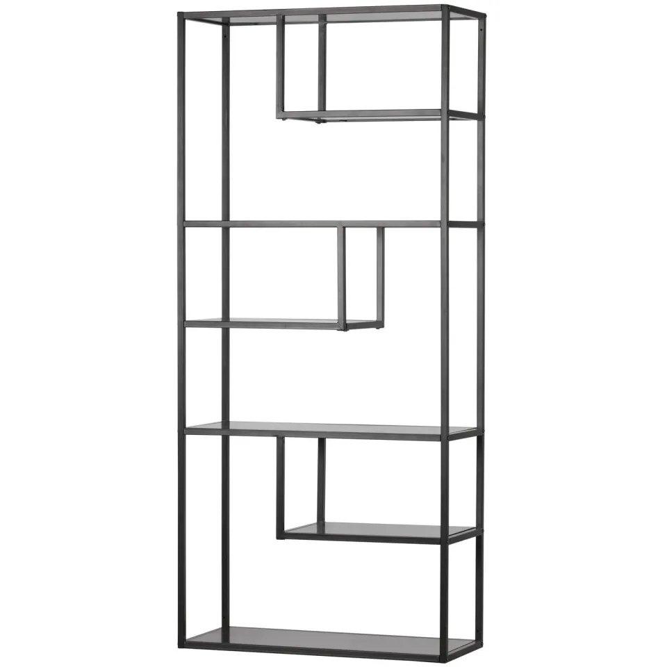 WOOOD Teun Vakkenkast - Metaal - Zwart - 188x85x35, foto 3