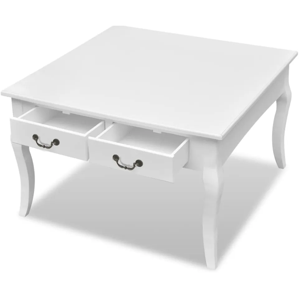 vidaXL Salontafel met 4 lades wit