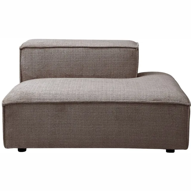 Vente-unique Chaise longue rechts in taupe chenillestof RUZOLO