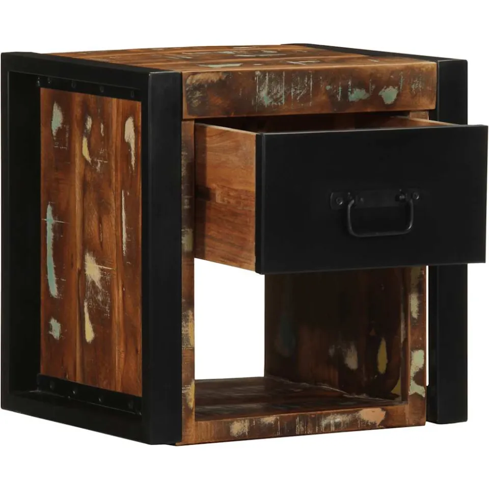 vidaXL Nachtkastjes 2st 40x35x40cm massief gerecycled hout meerkleurig, foto 3