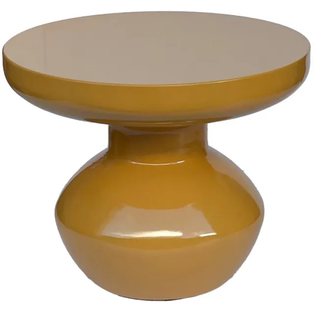 Livingfurn Bijzettafel Brix - Rond Geel Staal - 41x40,5x34cm