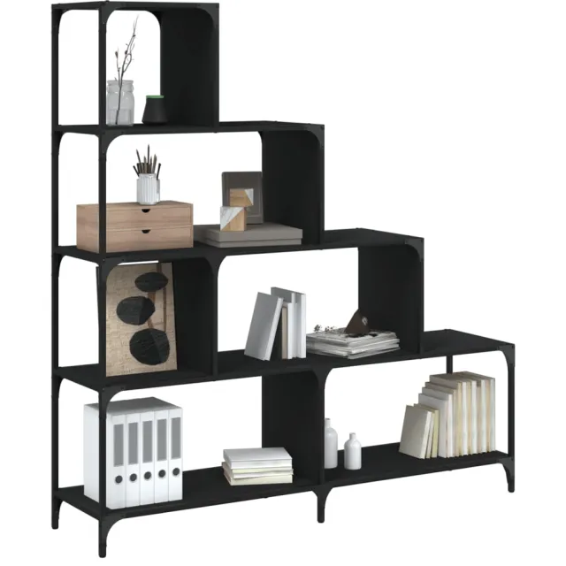 vidaXL Boekenkast 4-laags 139x33,5x149 cm bewerkt hout zwart