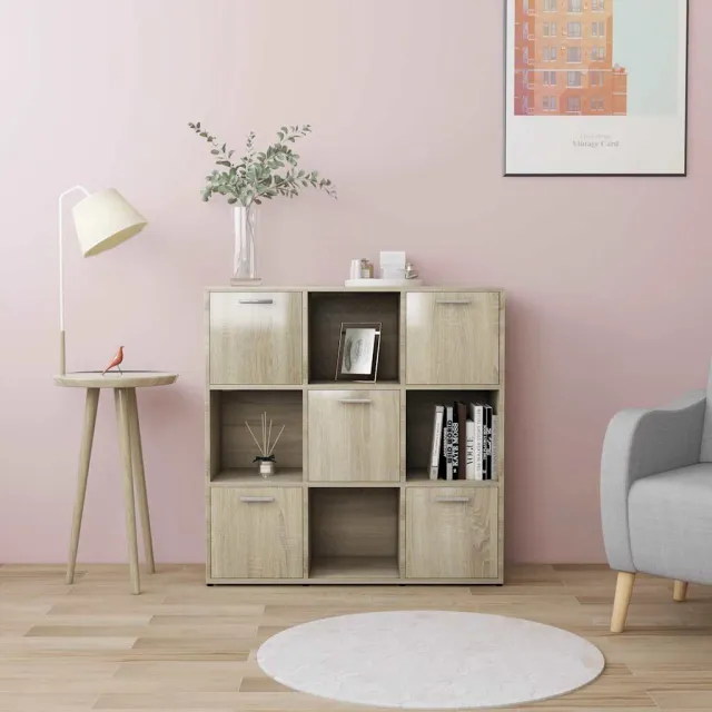 vidaXL Boekenkast 90x30x90 cm bewerkt hout sonoma eikenkleurig, foto 2