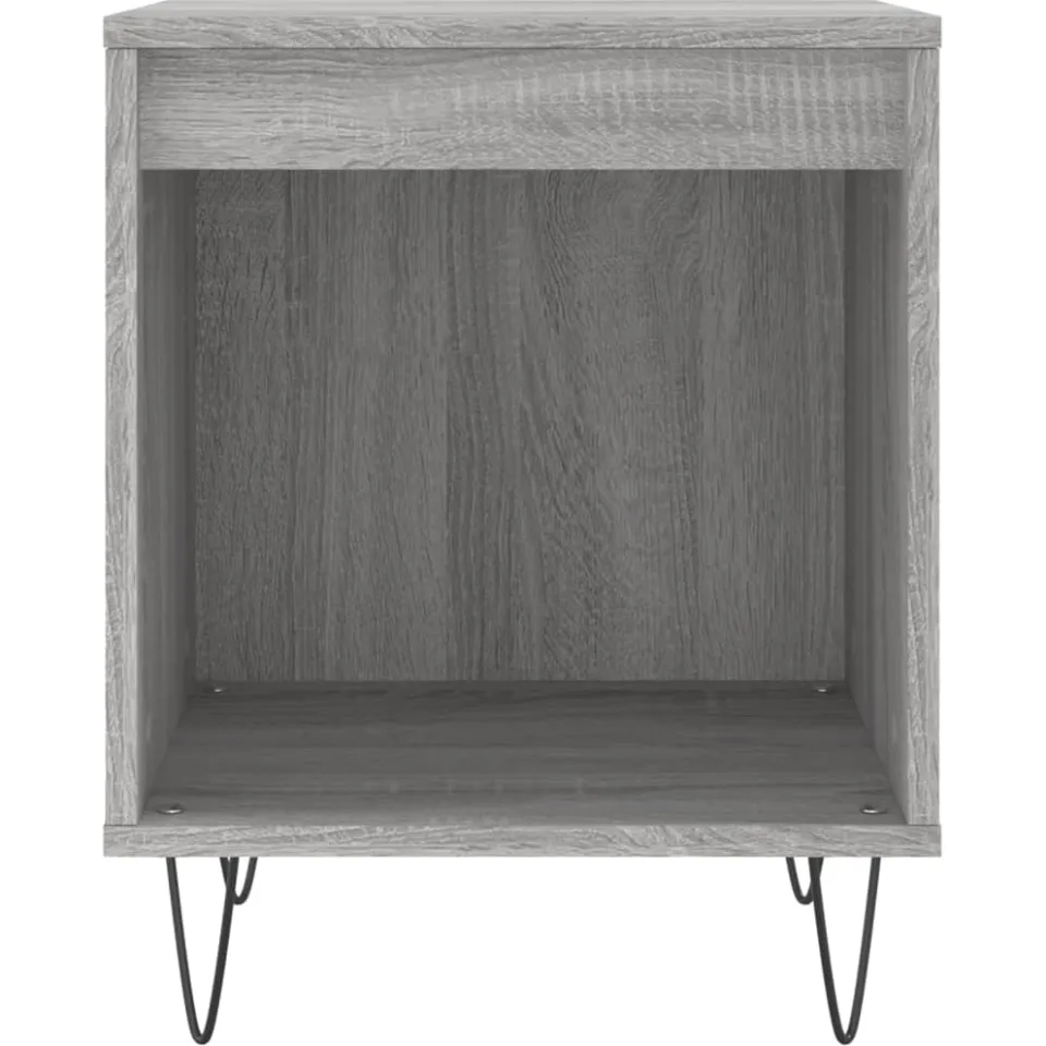 vidaXL Nachtkastjes 2 st 40x35x50 cm bewerkt hout grijs sonoma eiken, foto 4