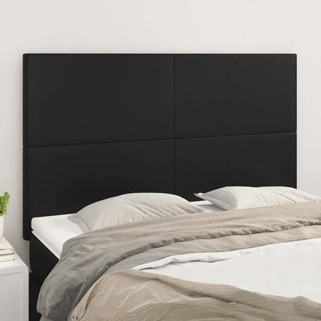 vidaXL Hoofdbord zwart 144x5x118/128 cm kunstleer