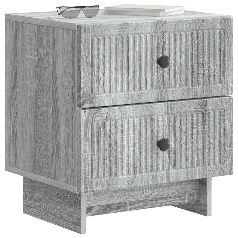vidaXL Nachtkastje 2 st Grijs sonoma 43 x 34,5 x 47,5 cm Bewerkt hout