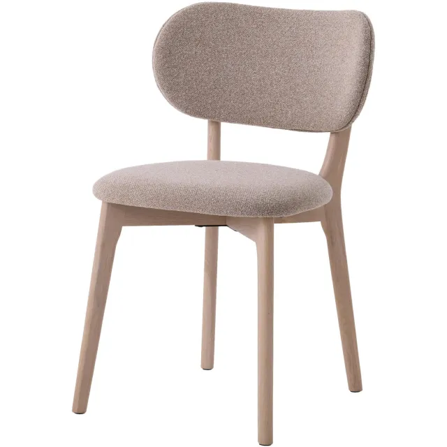 Nest of Nora Set van 2 - Nest of Nora Eetkamerstoelen Lio - massief eiken - Gestoffeerd - Zandkleur Beige