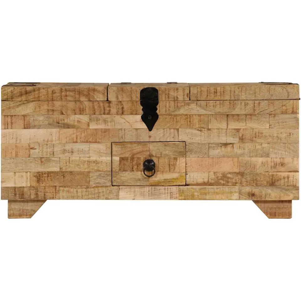 vidaXL Salontafel 80x40x35 cm massief mangohout bruin, foto 4
