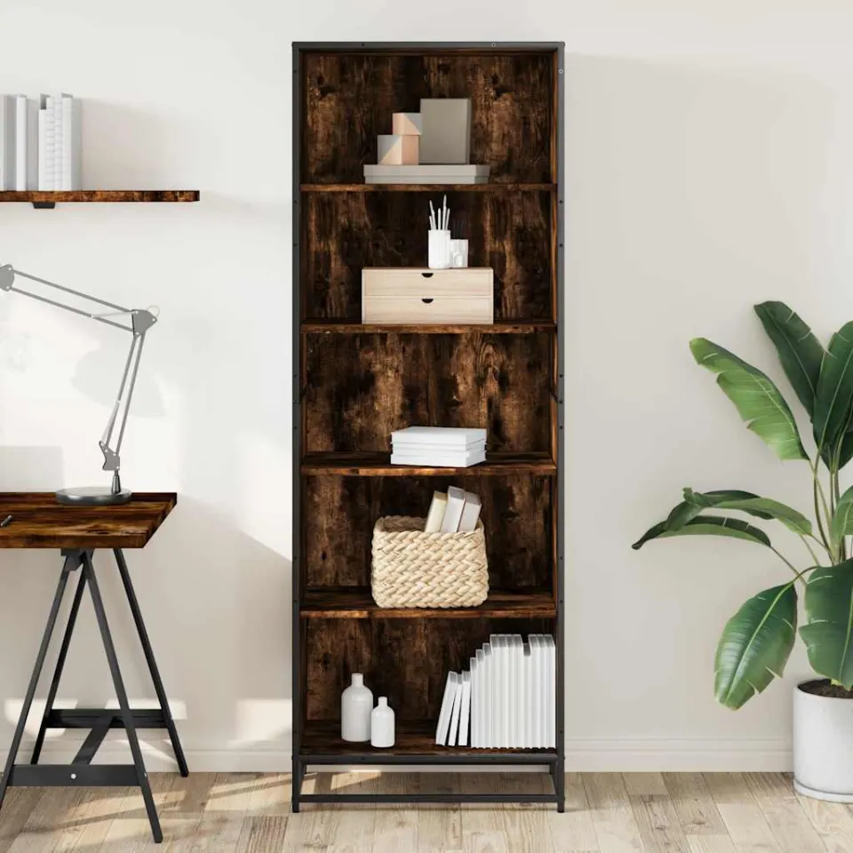 vidaXL Boekenkast 60x35x170,5 cm bewerkt hout gerookt eikenkleurig, foto 2