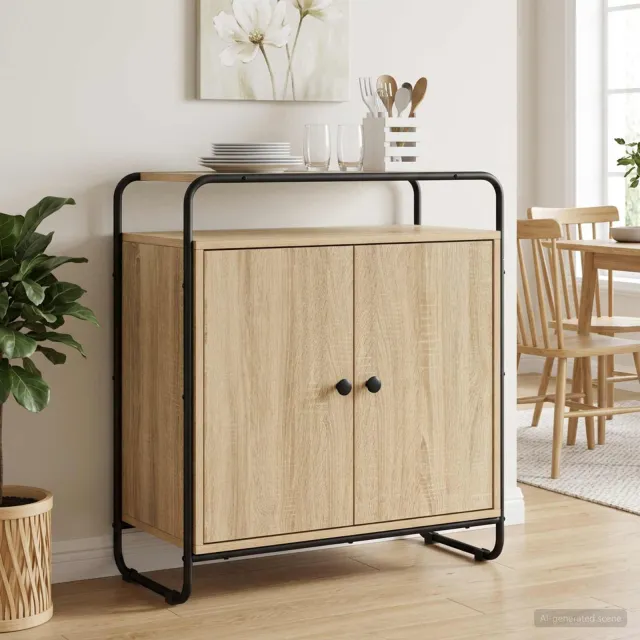 vidaXL Dressoir Sonoma Eiken 68 x 35 x 75 cm Bewerkt hout Bruin