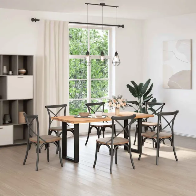 vidaXL Eettafelpoten 2 st U-vormig 50x(72-73) cm staal zwart