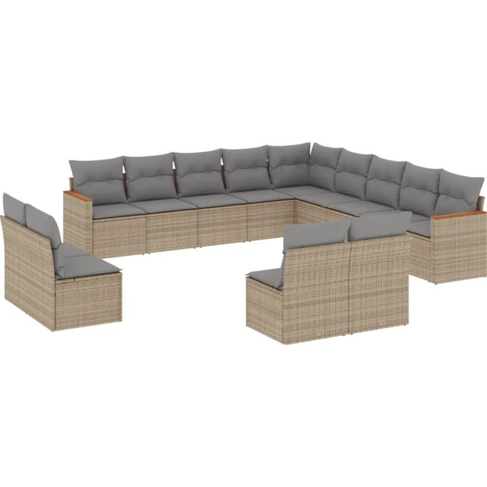 vidaXL Patio Sofa Set 13-zits Beige and Grey, foto 3
