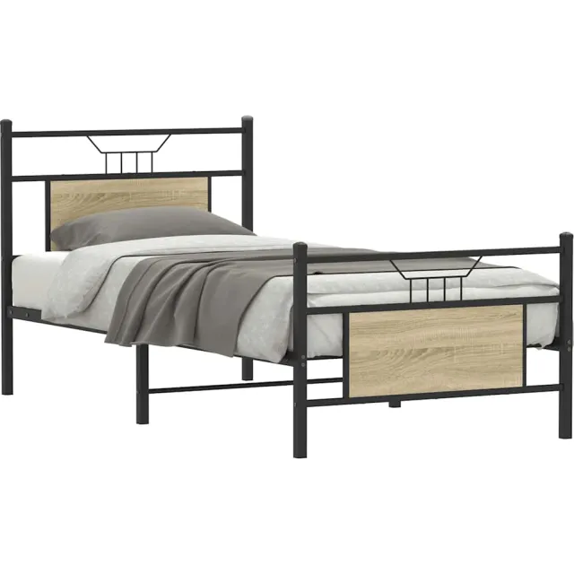 vidaXL Bedframe zonder matras hout sonoma eikenkleurig 80x200 cm