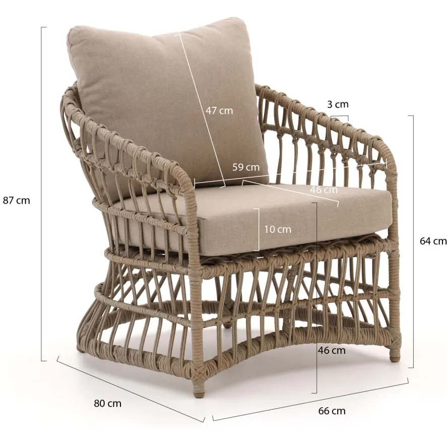 Intenso Furniture Intenso Cameri lounge tuinstoel taupe, foto 2