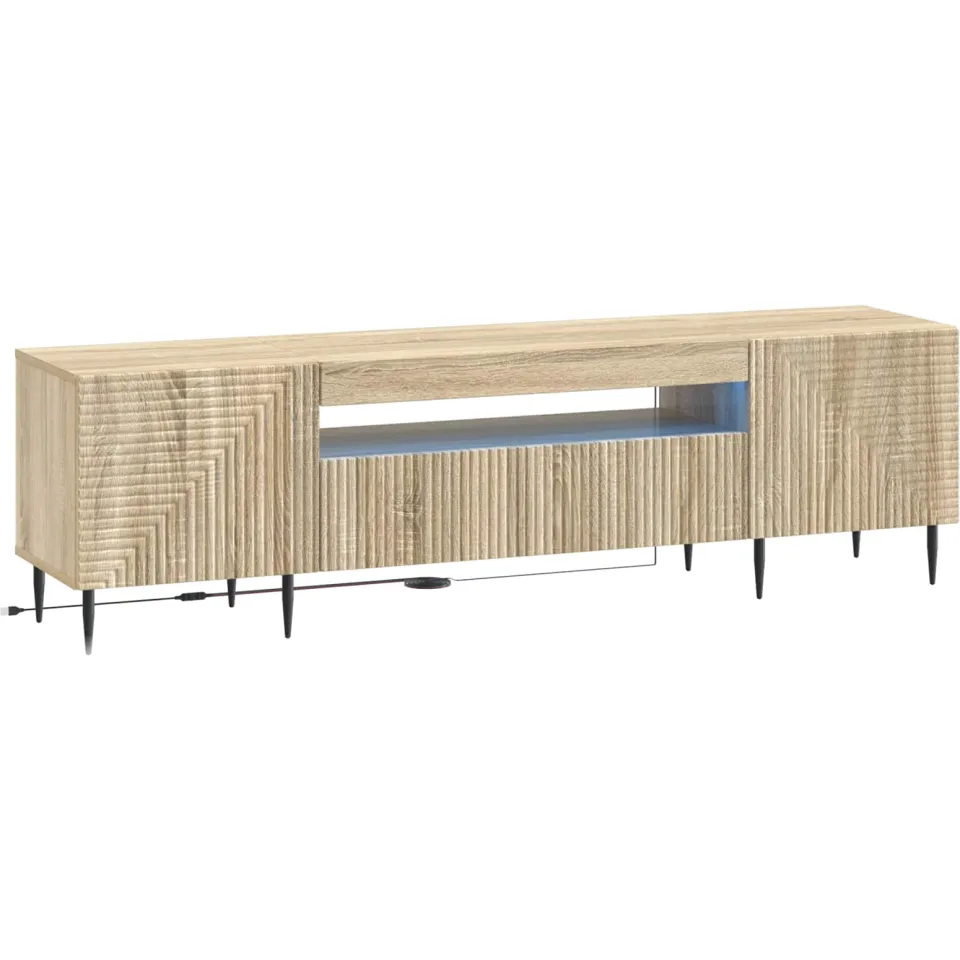 vidaXL LED tv-meubel HAARLEM 153 x 35 x 43 cm Sonoma Eiken, foto 3
