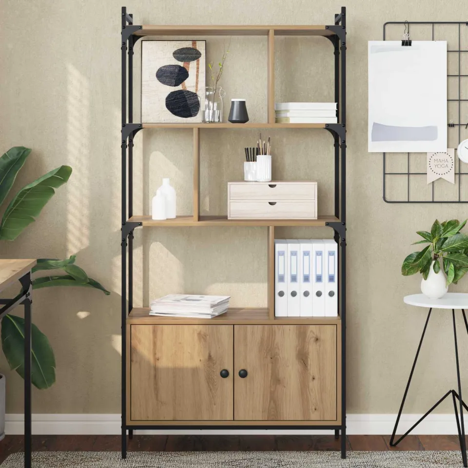 vidaXL Boekenkast 6-laags 76,5 x 30 x 154,5 cm Bewerkt hout bruin, foto 3