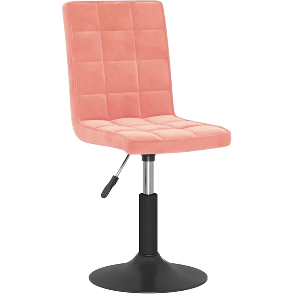 vidaXL Eetkamerstoelen draaibaar 2 st fluweel roze, foto 3