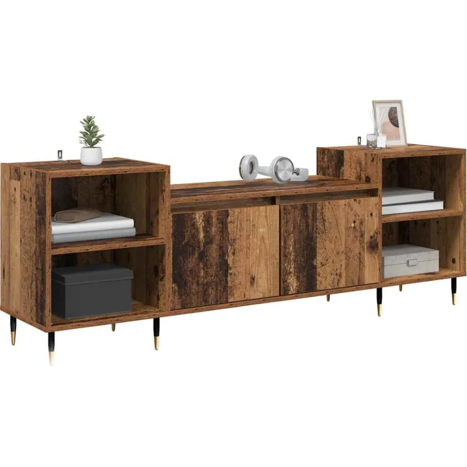 vidaXL TV-kast 160 x 35 x 55 cm Oud Hout Bewerkt hout bruin