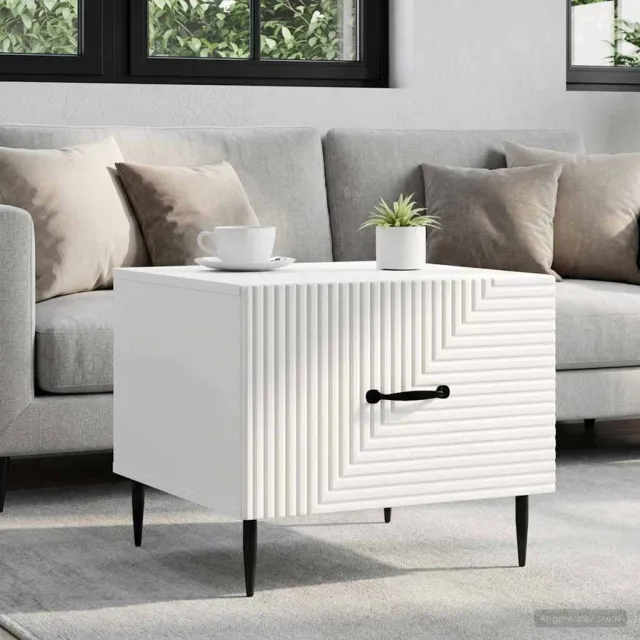 vidaXL Salontafel met lade Wit 49 x 50 x 40 cm Bewerkt hout, foto 2