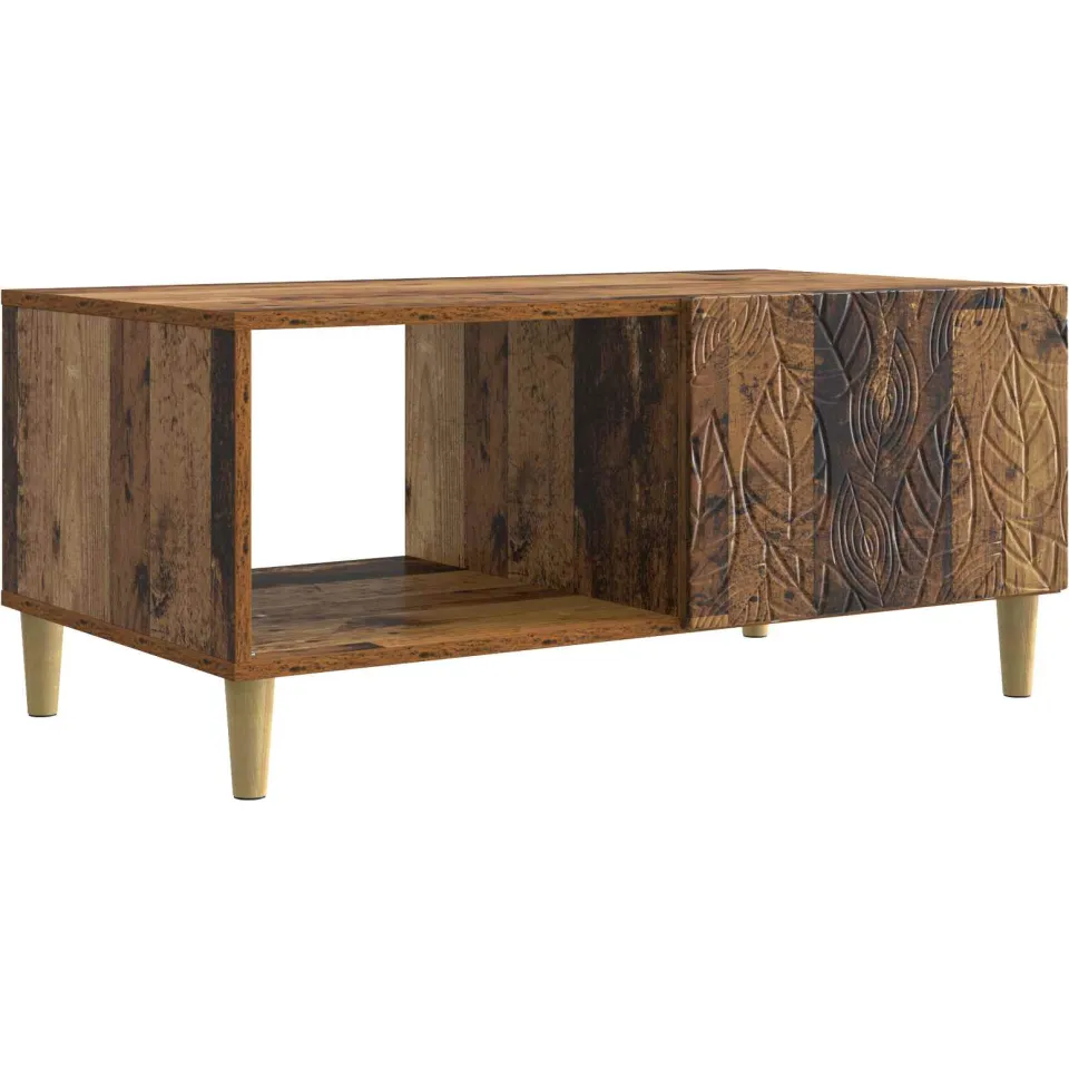 vidaXL Salontafel Oud hout 90 x 50 x 40 cm Bewerkt hout Bruin