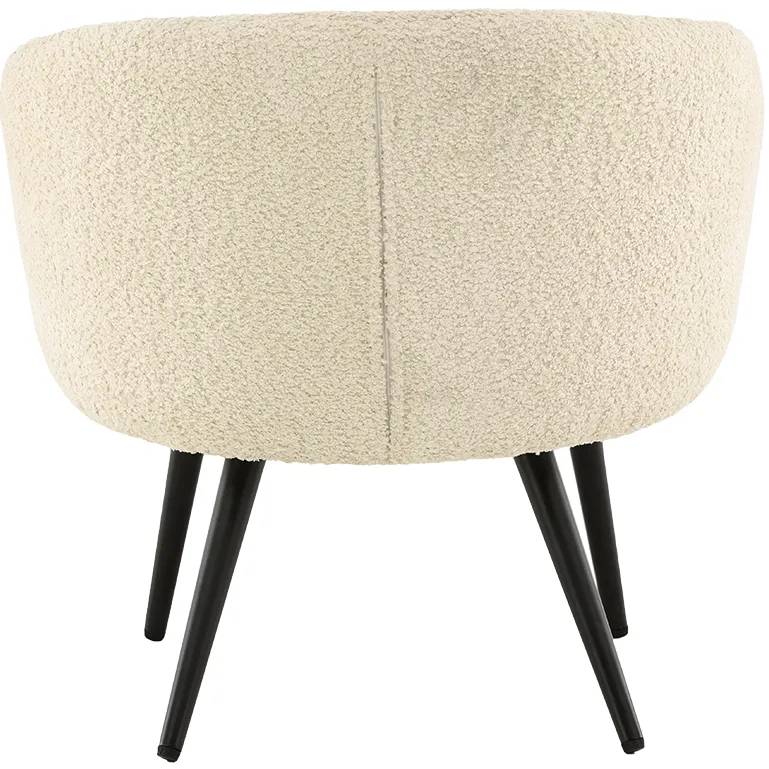 Nest living Annika kinderfauteuil teddy gebroken wit – met zwarte poten, foto 3