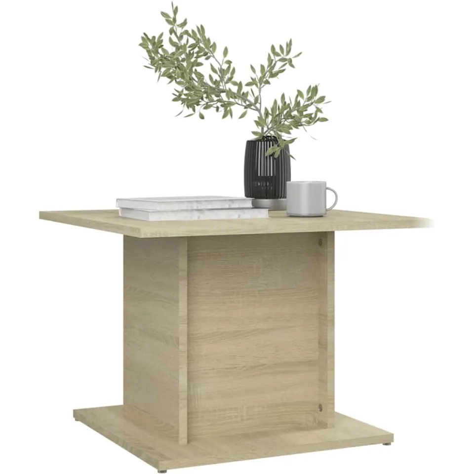 vidaXL Salontafel 55,5x55,5x40 cm bewerkt hout sonoma eikenkleurig Beige