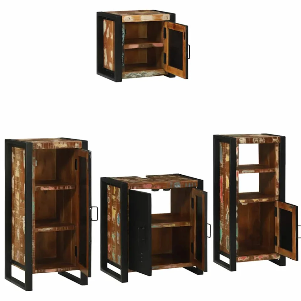 vidaXL Badkamermeubelset 4 st Multikleur en Zwart 40 x 35 x 90 cm, foto 2