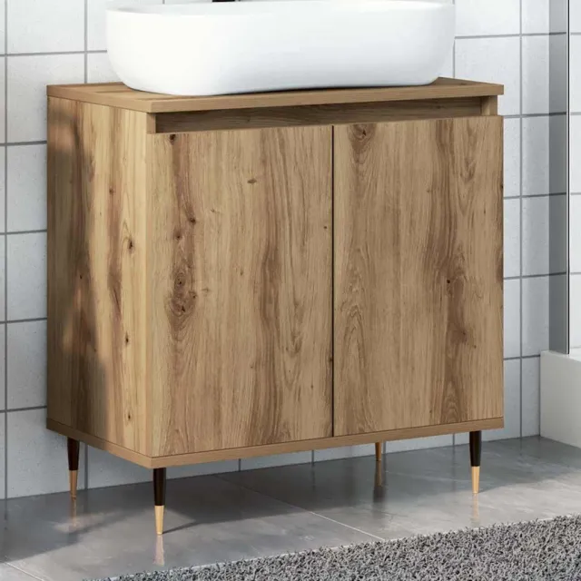 vidaXL Badkamerkast 58x33x60 cm bewerkt hout artisanaal eikenkleurig, foto 2
