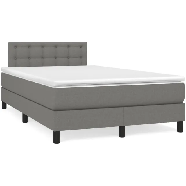 vidaXL Boxspring met matras en LED stof donkergrijs 120x190 cm grijs
