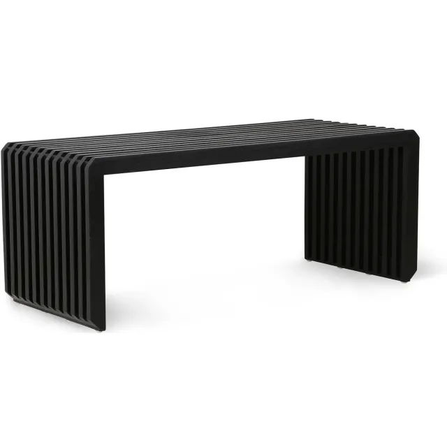 HKLIVING Slatted bankje zwart
