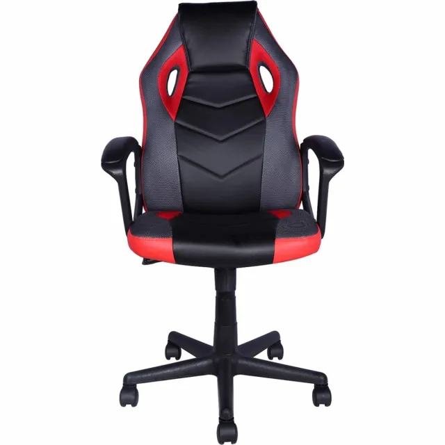 Rousseau Gamingstoel Tiger Zwart/Rood/Grijs – Verstelbare Hoogte – Armleuningen – PU Bekleding Zwart|Rood