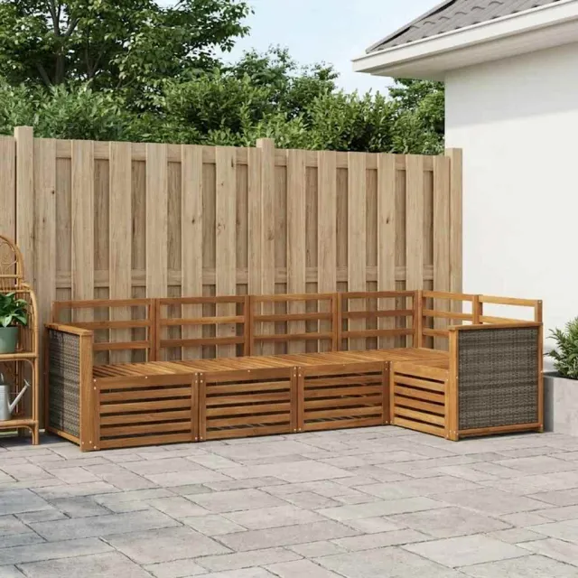 vidaXL Buiten bankenset 4 st 5-zits Naturel Massief Acaciahout