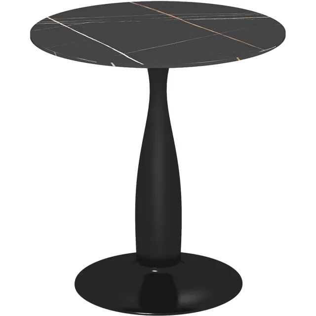 Homcom Esstisch-MDF, Stahl-70L x 70B x 74H cm-Schwarz