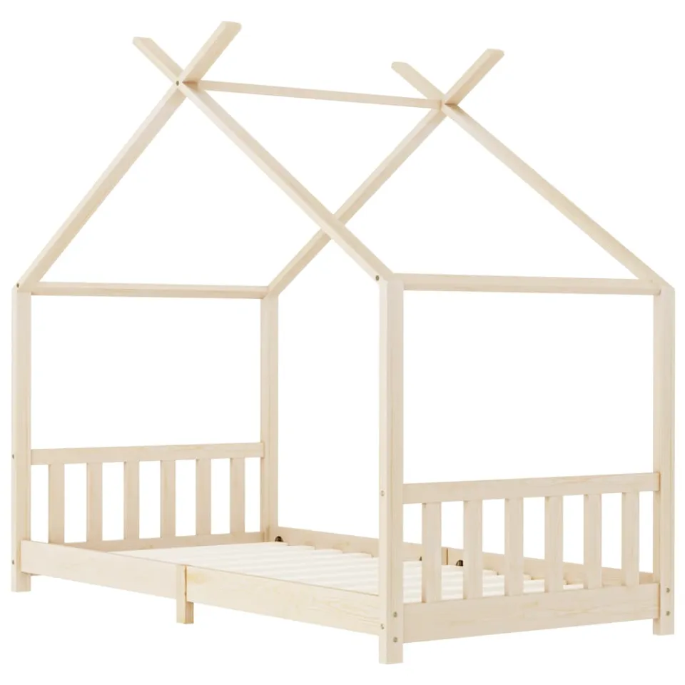vidaXL Kinderbedframe massief grenenhout 90x200 cm Bruin